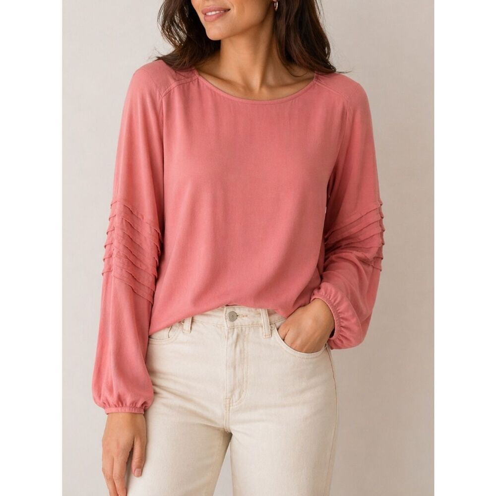 Massimo Dutti Long Sleeve Boatneck Blouse
